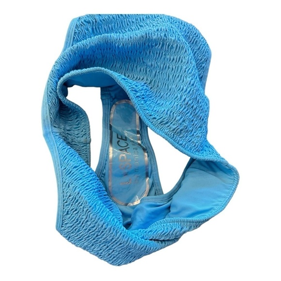 L*Space Barlette Smocked High Waist Bikini Bottom in Aquarius NWOT - Picture 4 of 7